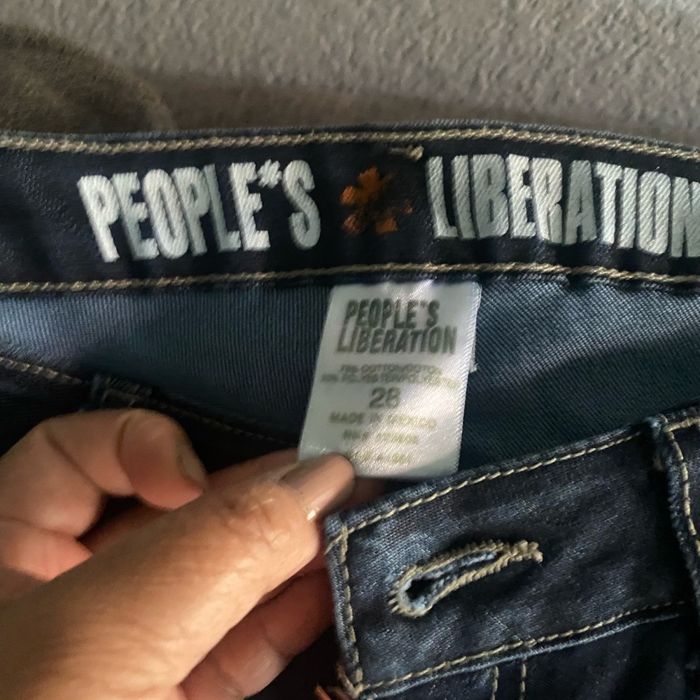 People's Liberation Womens Dark Blue Flare Jeans in Size 28 - Picture 4 of 10